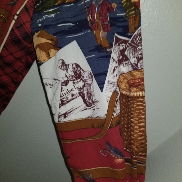 Vintage Sharon Young Red Fish and Stream Shirt - Picture 4 of 6